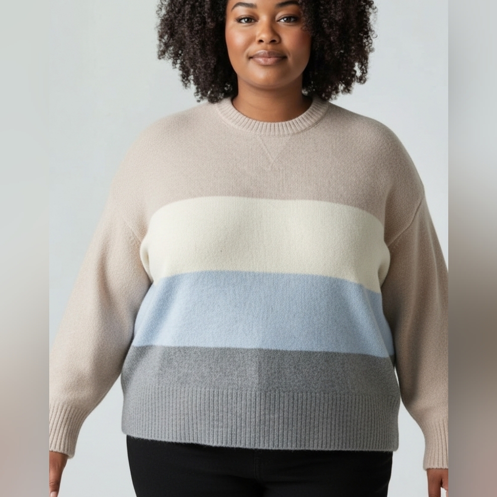 New Arizona Jean Co. Cozy Stripe Sweater Size 3X